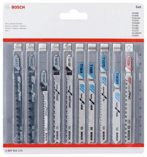 Tigersagbladsett Bosch 2607011171; 10 stk
