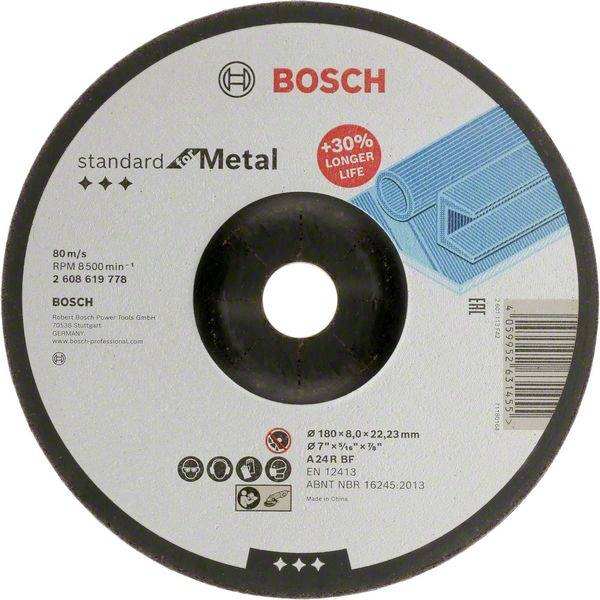 Slipeskive Bosch Standard for Metal 2608619778; 180x22,23 mm