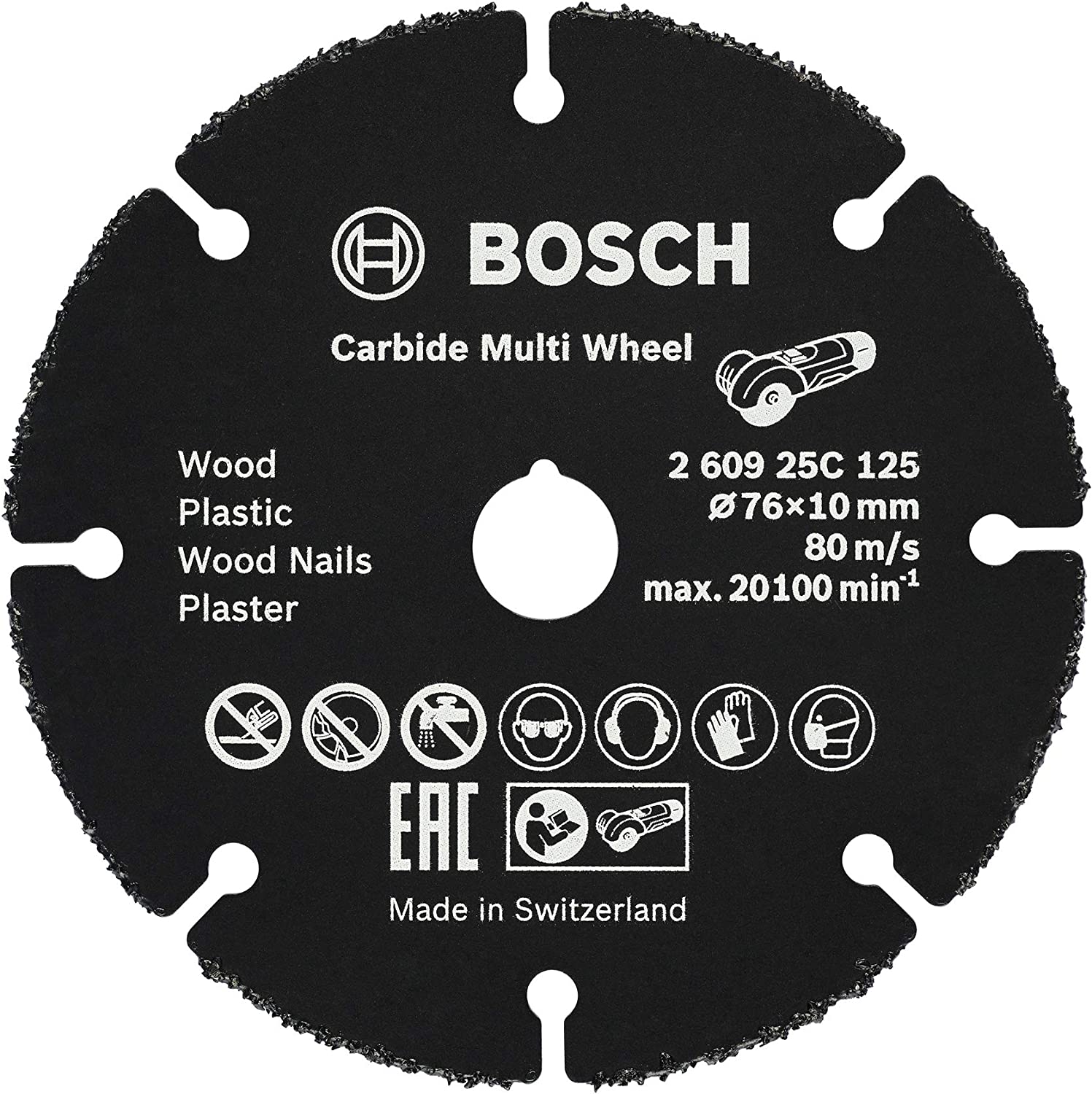 Kappeskive Bosch 260925C125; 76x10 mm
