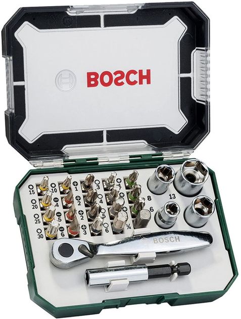 Stikkontakt og bitsett Bosch 2607017393; 27 stk