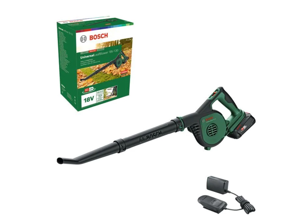 Batteridrevet løvblåser Bosch UniversalLeafBlower 18V-130; 18 V; 1x2,5 Ah batt.