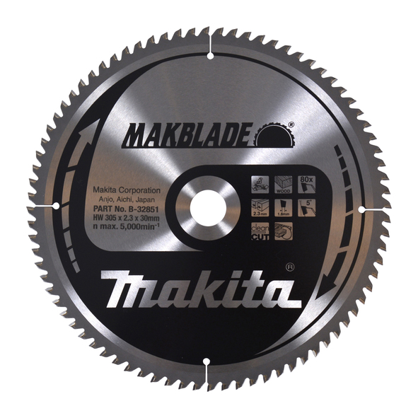 Kappeskive Makita B-32851; 305x30 mm; Z80; 5°
