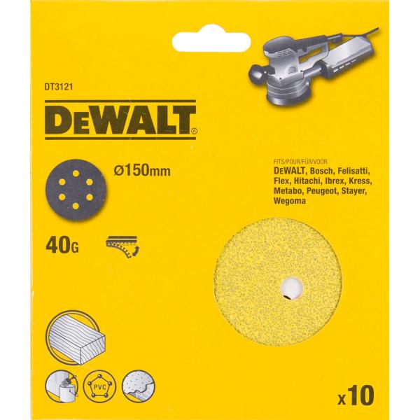 Sandpapir DeWalt DT3128-QZ; 150 mm; K320; 10 stk