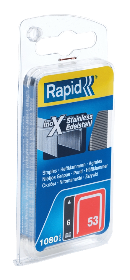 Stifter Rapid, 1080 stk. type 53/6; rustfritt stål