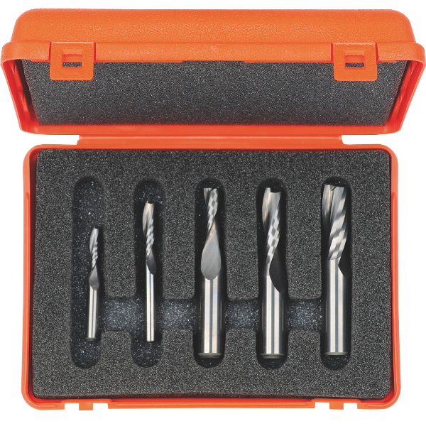 Freseborsett CMT upcut spiral; 8 mm; 5 deler