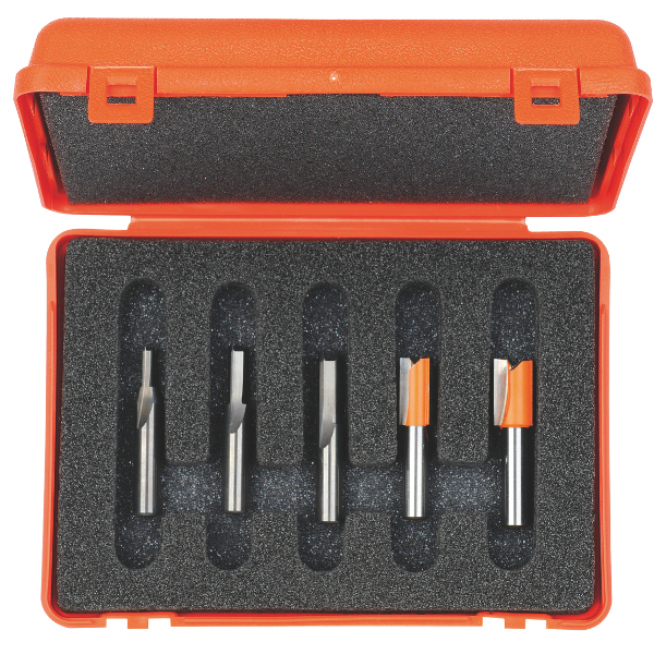 Freseborsett CMT; straight; 8 mm; 5 deler