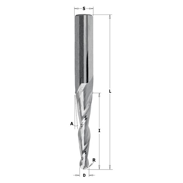Kutter fresemaskin CMT; S=8 mm; D=3,2 mm