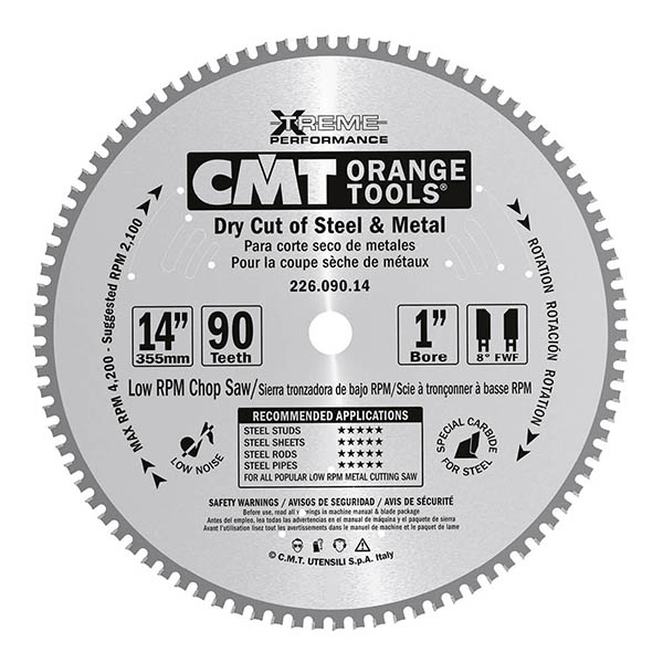 Sagblad for metall CMT 226; 355x2.2x25.4; Z90; 0°
