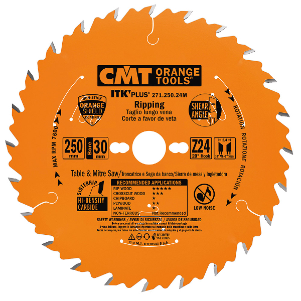 Sagblad for tre CMT 271; 250x2,4x30; Z24; 20°