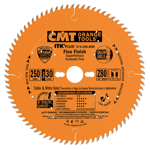 Sagblad for tre CMT 273; 250x2,4x30; Z80; 12°
