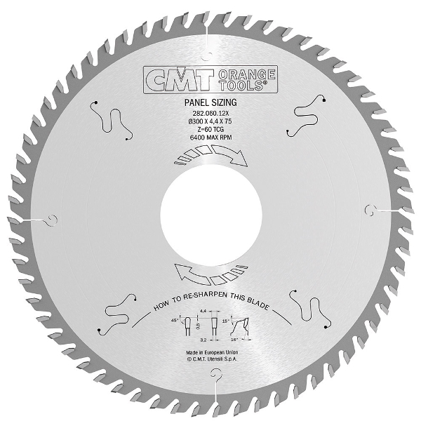 Sagblad for tre CMT 282; 400x4,4x80; Z60; 16°