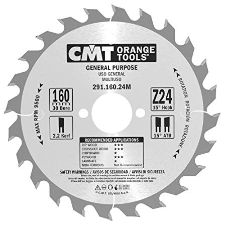 Sagblad for tre CMT 291; 160x2,2x30; Z24; 15°