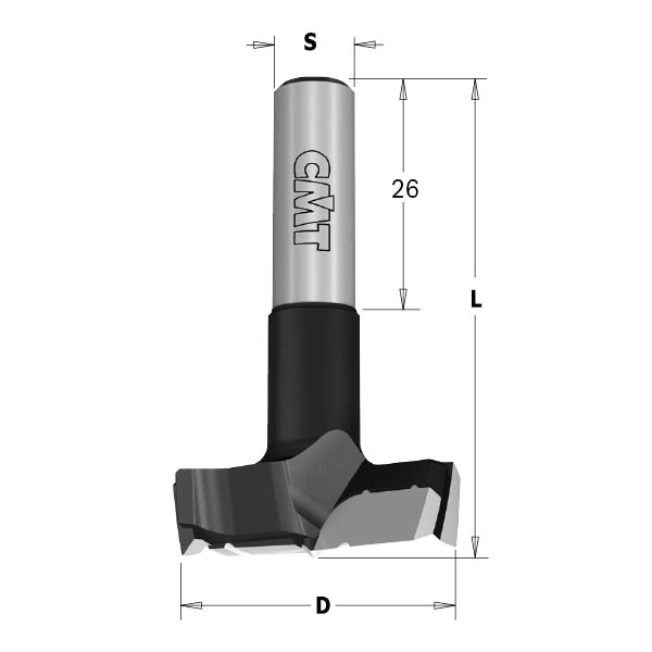 Forstner kvistbor CMT; S=10 mm; D=35 mm