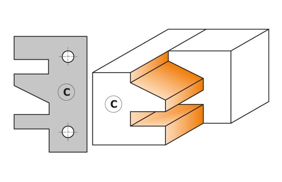 Profilkniver for skjærehoder CMT 695.014C; 2 stk