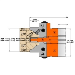 Profilkniver for skjærehoder CMT 695.015.D1; 2 stk