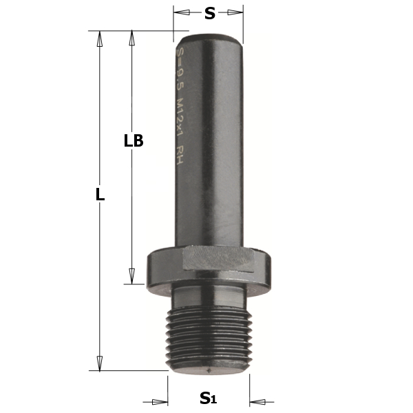 Adapter med flensgjenge CMT M10; S=8