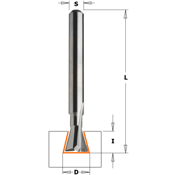 Senk- / gradfres CMT; S=1/4''; D=5,3 mm