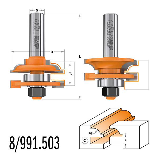 Fresestål CMT 891.503.11; S=12,7 mm; D=44,4 mm