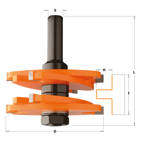 Fresestål CMT; S=12 mm; D=75 mm