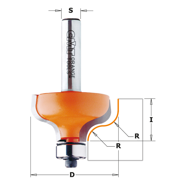 Kant- og hjørnefres CMT; S=12 mm; D=38,1 mm