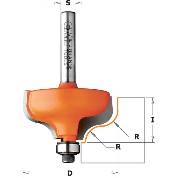 Kant- og hjørnefres CMT; S=12 mm; D=38,1 mm