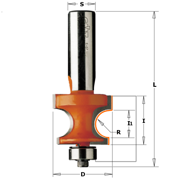 Avrundingsfres CMT; S=12 mm; D=22,2 mm