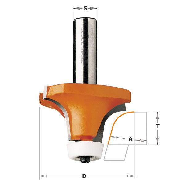 Avrundingsfres CMT; S=12 mm; D=54 mm med kulelager