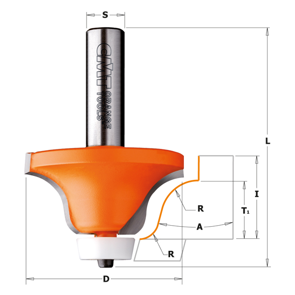 Fasfres CMT 980.551.11; 28,5/25,4 mm; med kulelager