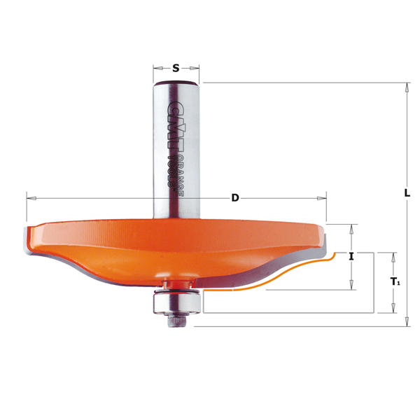 Avrundingsfreser CMT; S=8 mm; D=47,65 mm; med kulelager