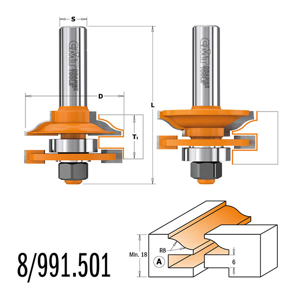 Fresestål CMT 991.501.11;&nbsp; S=12 mm; D=44,4 mm