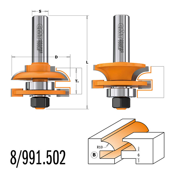 Fresestål CMT 991.502.11; S=12 mm; D=44,4 mm