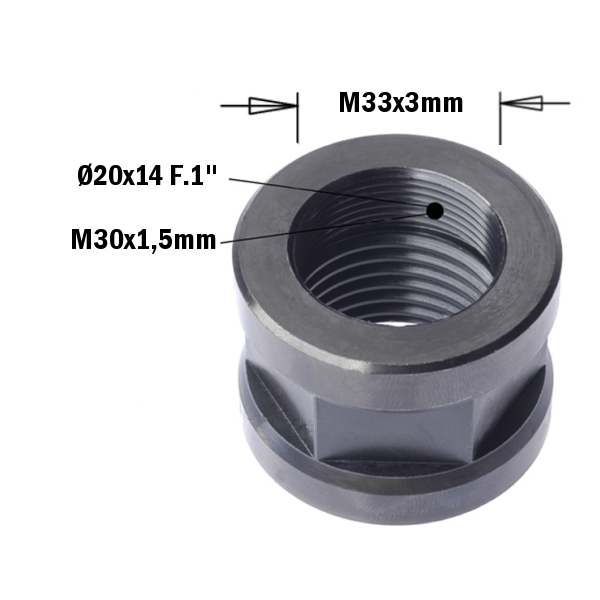 Mutter til freser CMT 993.020.01; d=20x14Fx1; RM