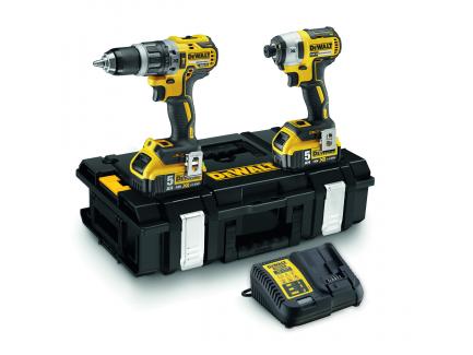 Verktøysett DeWalt DCK266P2 (DCD796 + DCF887); 18 V; 2x5,0 Ah batt.