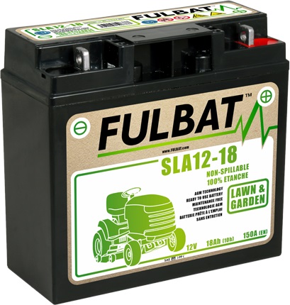 Batteri til plentraktorer Fulbat SLA12-18; 12 V; 18 Ah med gel egnet for Stiga, Alpina,...