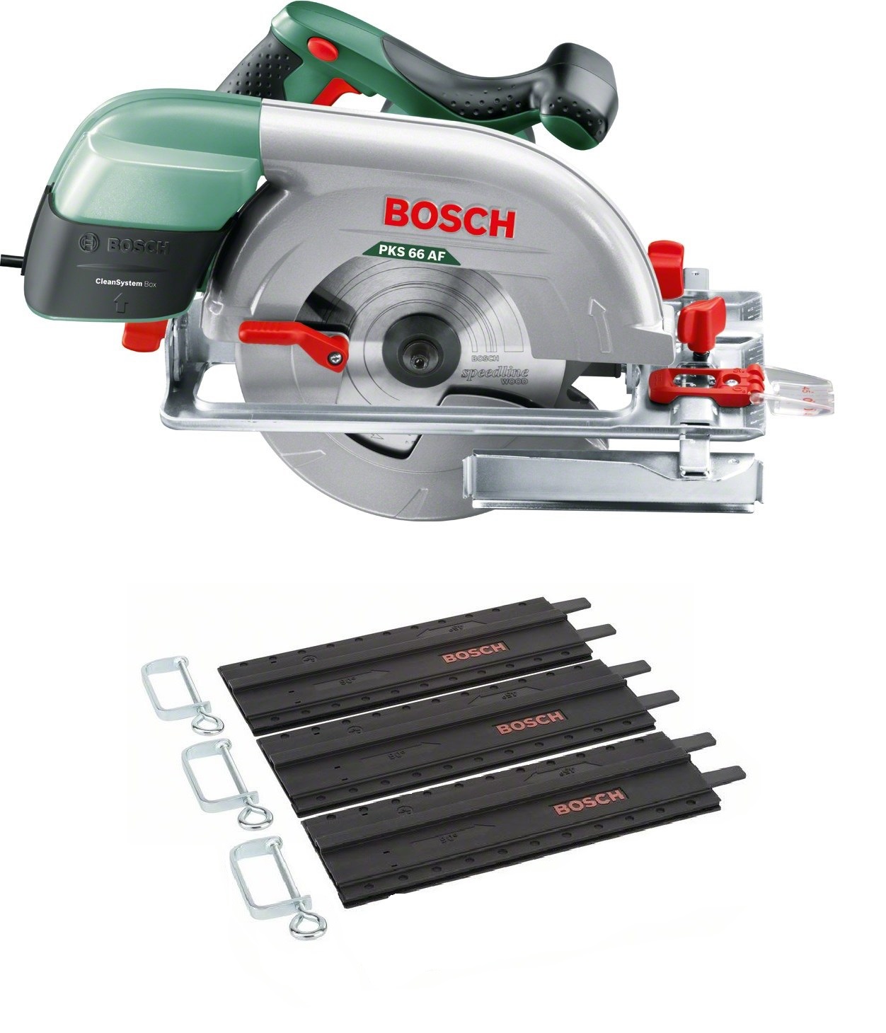 Sirkelsag Bosch PKS 66-2 AF + 3x35 cm styreskinne