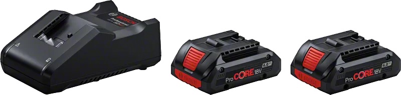 Tilbehørsett Bosch ProCORE; 18 V; 2x4,0 Ah + lader GAL 18V-40