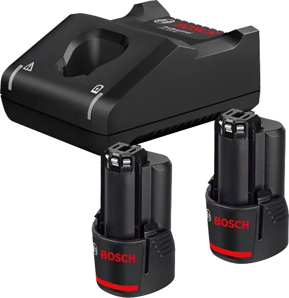 Tilbehørsett Bosch GBA; 12 V; 2x2,0 Ah + lader GAL 12V-40