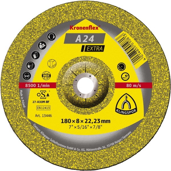 Slipeskive Klingspor A 24 Extra; 100x6x16 mm; 10 stk