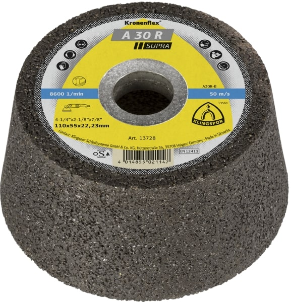 Slipekopp Klingspor A 30 R Supra; 110x55x22,23 mm; 6 stk