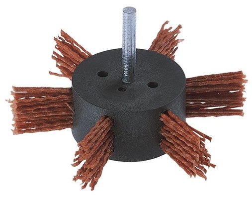Skivebørste nylontråd Wolfcraft 100x10 mm; HEX 1/4'' grov