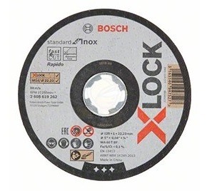 Abrasiv kappeskive Bosch X-LOCK Standard for Inox; 125×1×22,23 mm; 1 stk