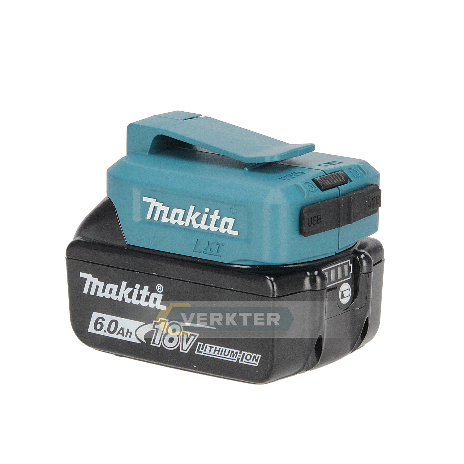 Batteriadapter Makita 18V -> USB (x2) For lading av telefonbatterier