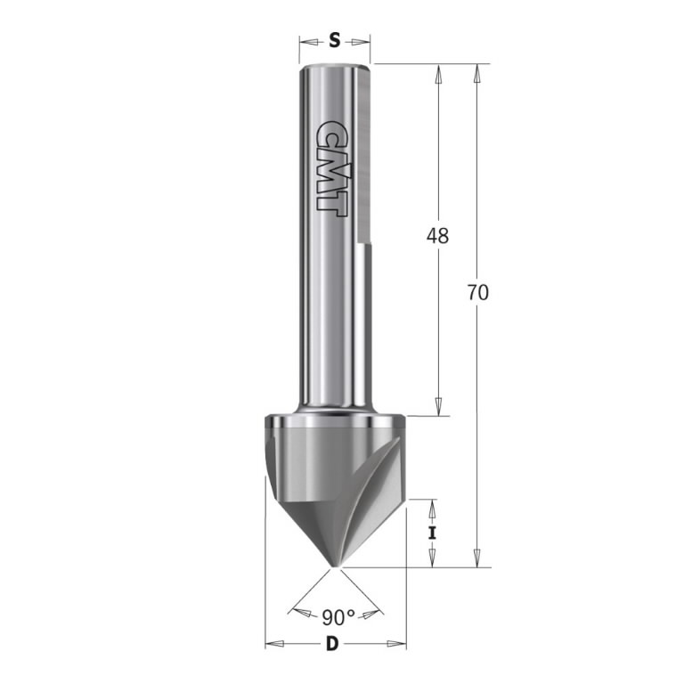 Konisk freser CMT 521.002.21; S=10x48 mm; D=19,5 mm