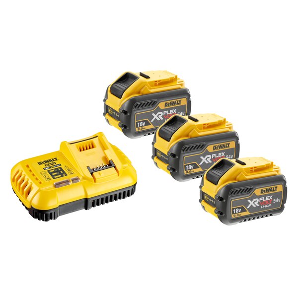 Tilbehørsett DeWalt DCB118X3; 18/54 V; 3x9,0 Ah + lader DCB118