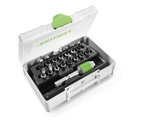 Skrutrekkersett Festool SYS3 XXS CE-MX BHS 60; 15 stk. + holder