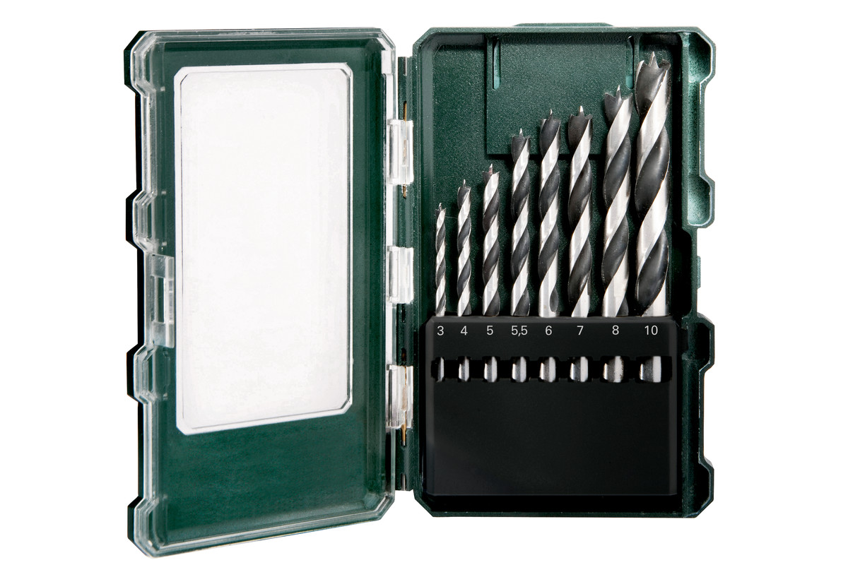 Borsett for tre Metabo 8-elements drill set; 3-10 mm; 8 stk