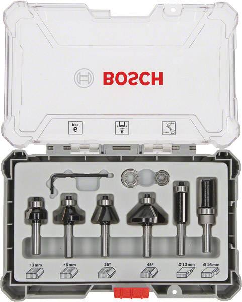Freseborsett Bosch Trim&Edging; 8 mm; 6 deler