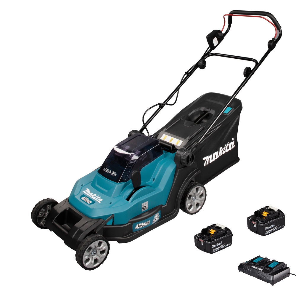 Gressklipper Makita DLM432PT2; 2x18 V; 2x5,0 Ah batt.