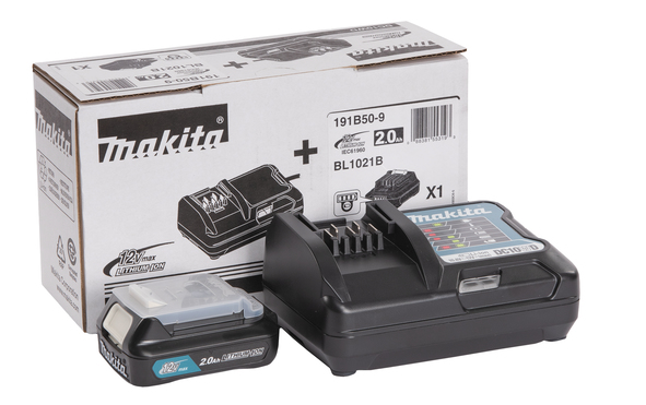 Tilbehørsett Makita; 12 V; 1x2,0 Ah batteri + lader DC10WD