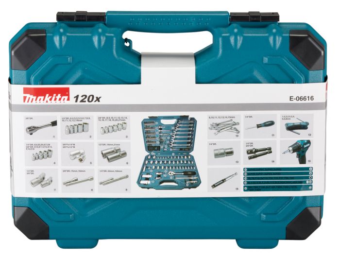 Verktøysett Makita; 120 stk